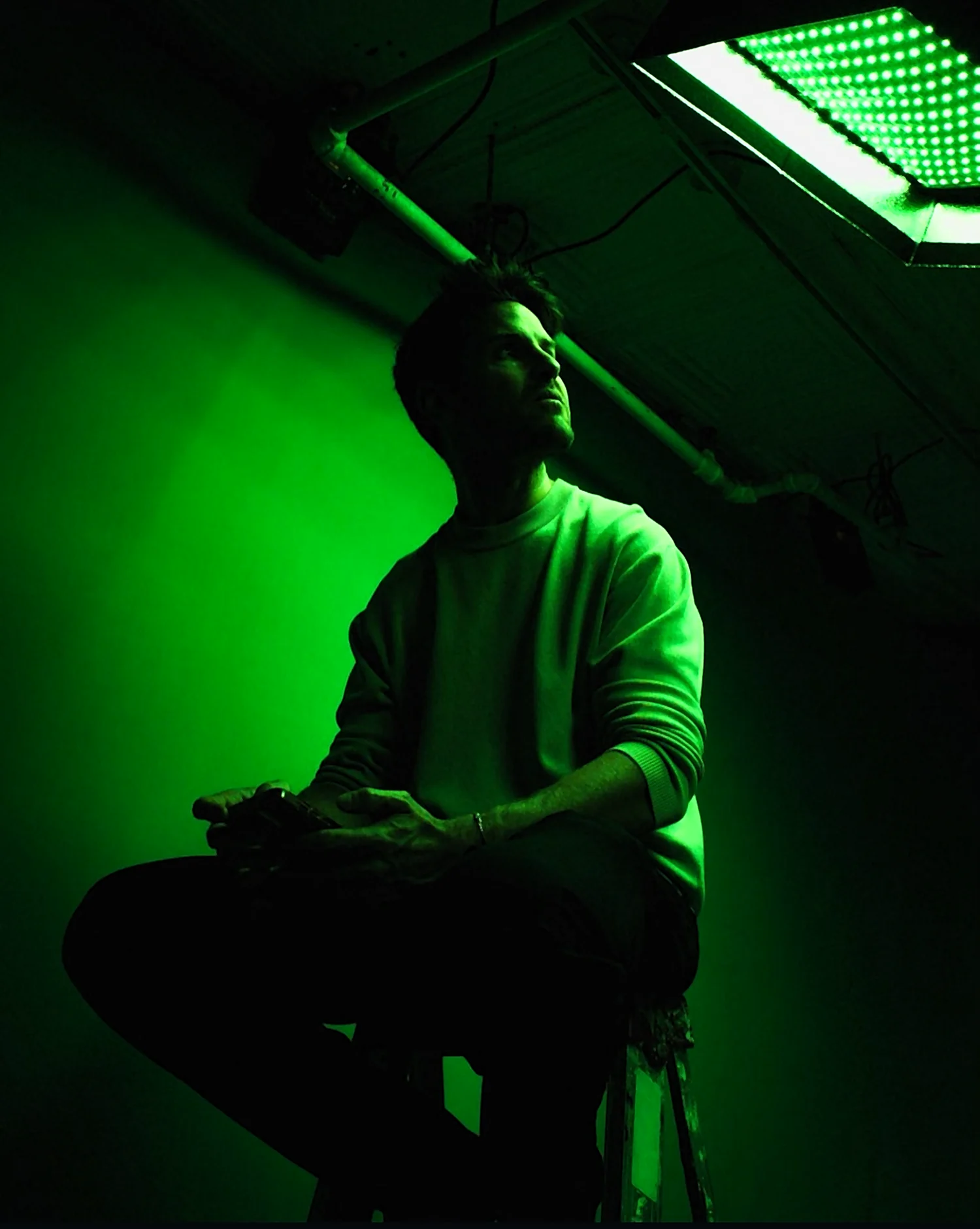Dotan Negrin in a green-lit studio